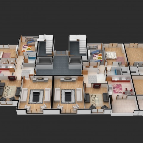 B Blok Kat Perspektif (4 odalı)